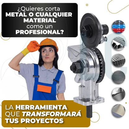 Transforma tu Taladro en un Cortador Profesional de Metal con el Adaptador MetalCut® – 🎁 Incluye Guia de corte gratis