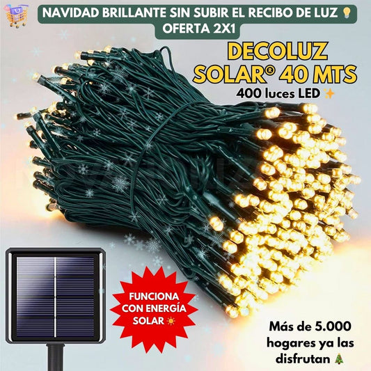 Ahorra luz y decora tu hogar ✨ | Luces DecoLuz Solar® 40 mts | 🎁 Paga 1 y llévate 2 → ¡Solo por tiempo limitado!